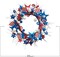 20-inch artificial floral twig wreath in red, white, and blue, designed with patriotic American flag-inspired colors, perfect for hanging on doors, walls, or tables to celebrate Independence Day, Flag Day, and other patriotic holidays.